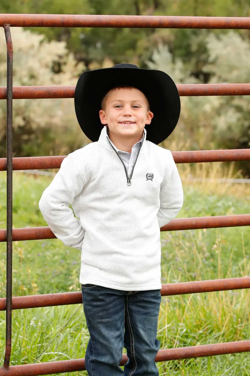Boys Cinch 1/4 Zip Gray Sweater - Mwk7980003 1
