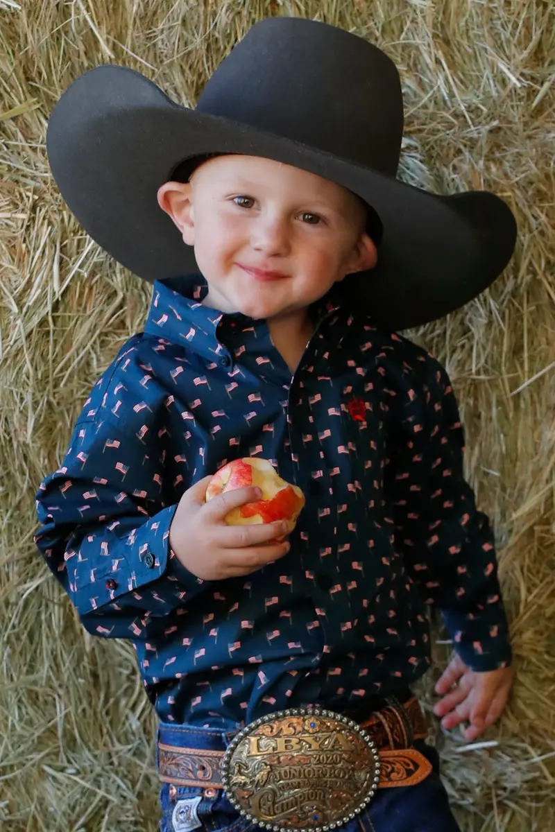 Boys Cinch Flag Print Button Down Western Shirt - Mtw7061354/Mtw7060354 1
