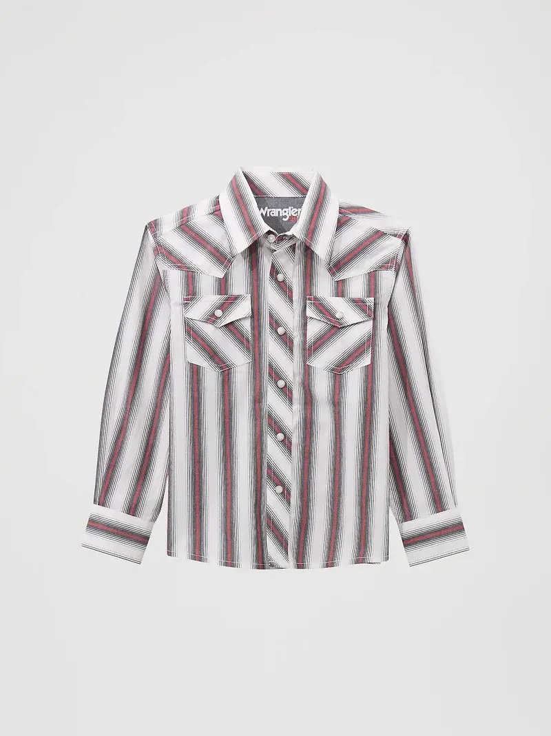 Boy's Wrangler® 20X® Advanced Comfort Western Snap Print Shirt - 112369515 1