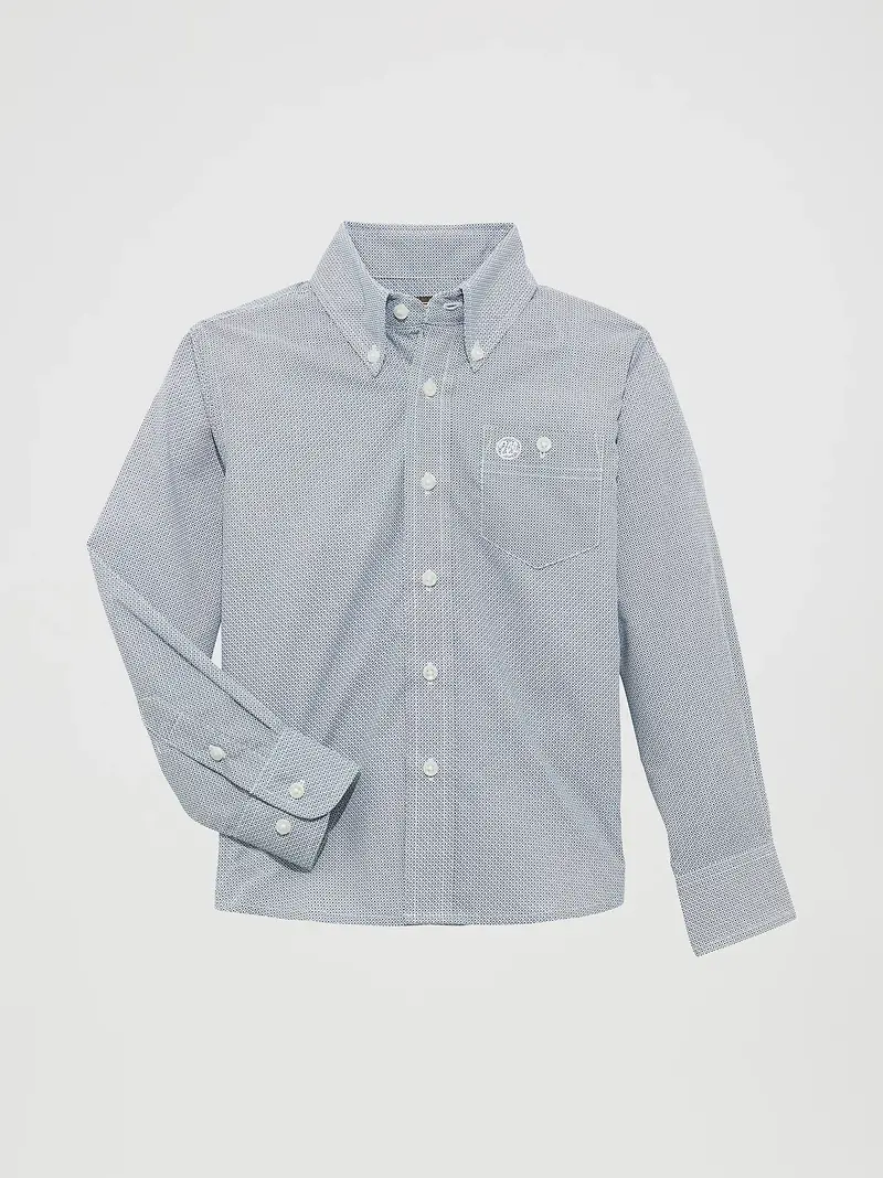 Boy's Wrangler Classic Button-Down Print Shirt - 112365891 1
