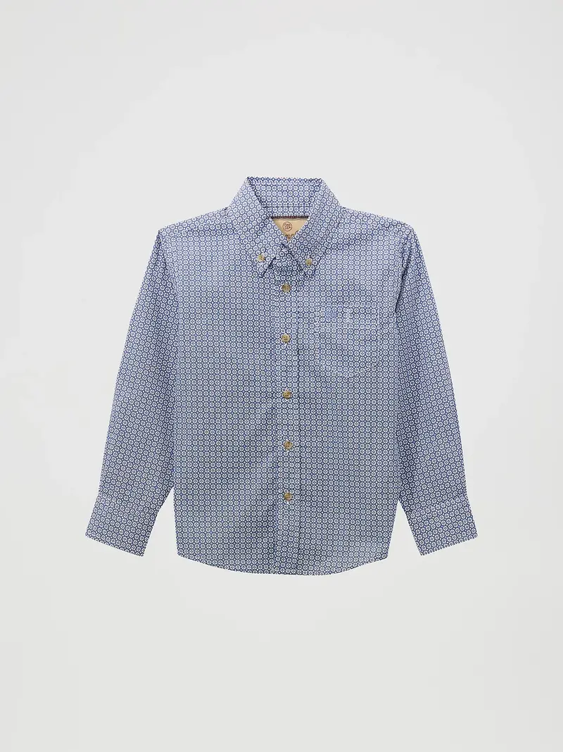 Boy's Wrangler Classic Button-Down Print Shirt - 112369452 1
