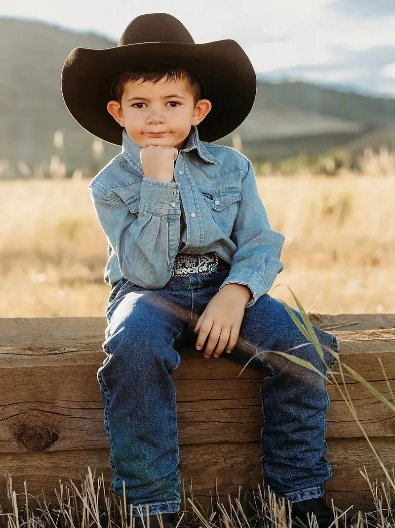 Boy's Wrangler Cowboy Cut® Western Snap Shirt - Bw1251b 1