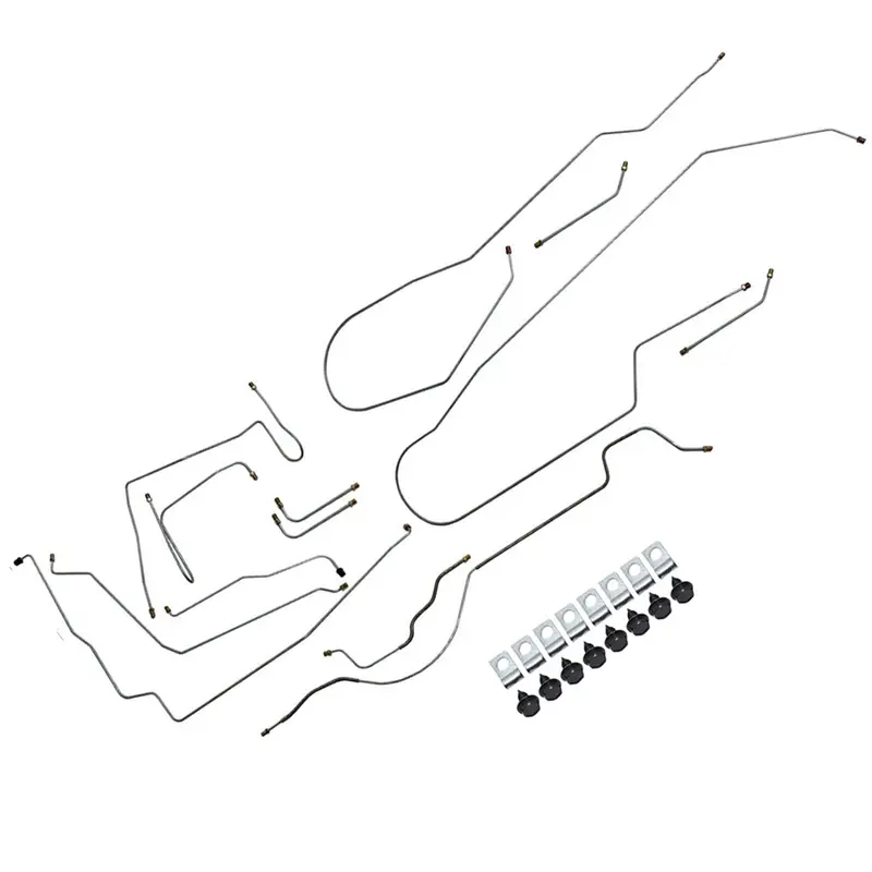 Brake Line Master Kit, Power Front Disc, 9-Piece Kit With Clips, 1970 Amc Amx Only (Oe Steel Or Stainless) - Drop Ships In Approx. 2-4 Weeks 1