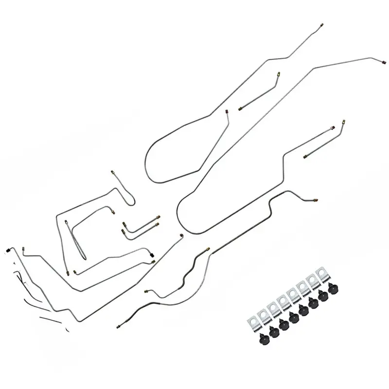 Brake Line Master Kit, Power Front Disc, 9-Piece Kit With Clips, 1970 Amc Javelin Only (Oe Steel Or Stainless) - Drop Ships In Approx. 2-4 Weeks 1