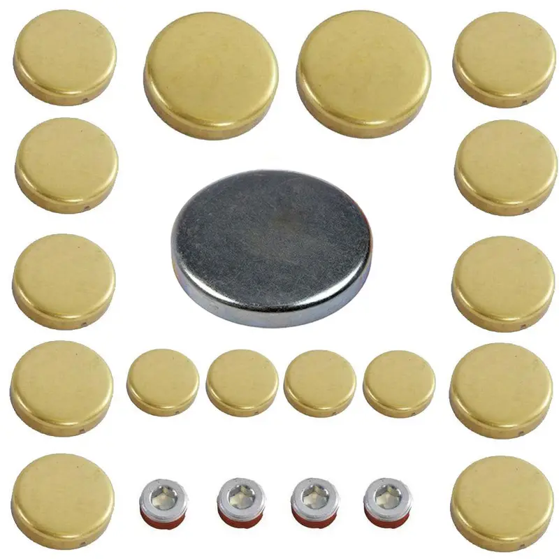 Brass & Galvanized Steel Freeze Expansion Plug Kit, 21-Piece Kit, 1966-91 Amc & Jeep V8 1