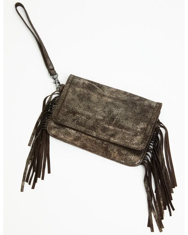 Briley Oversized Metallic Fringe Clutch 1