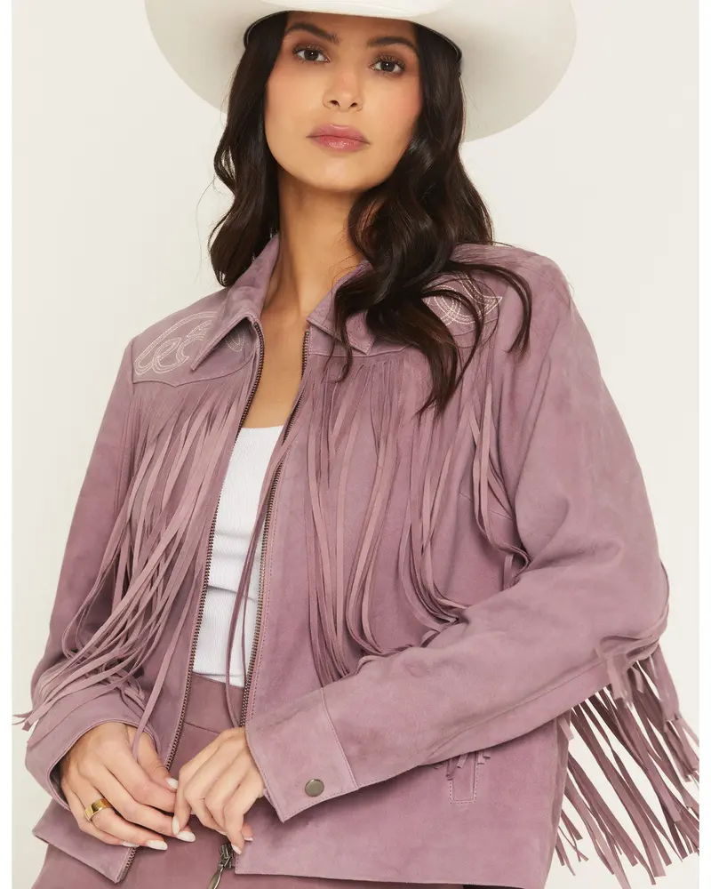Brook Embroidered Fringe Suede Jacket 1