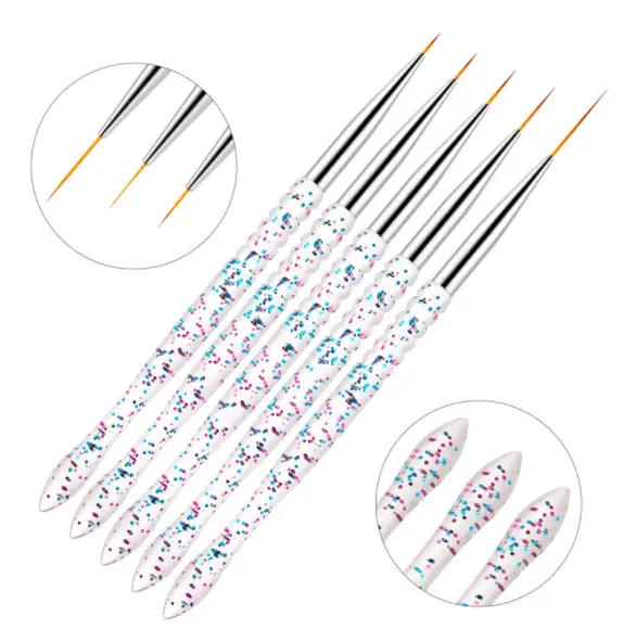Brush Set | Clear Glitter Liner Art Brush (5In1) 1