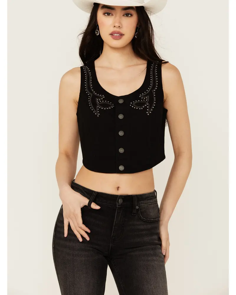 Burbank Embroidered And Studded Super Stretch Bustier 1