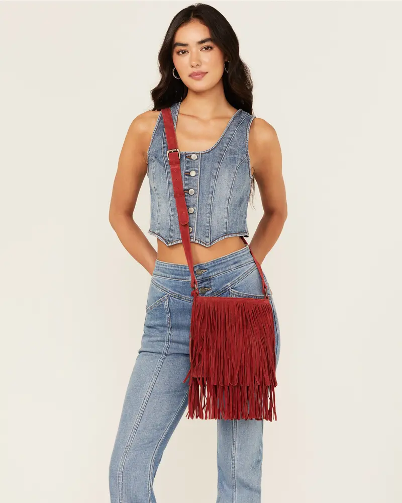 Camarillo Suede Fringe Crossbody Bag 1