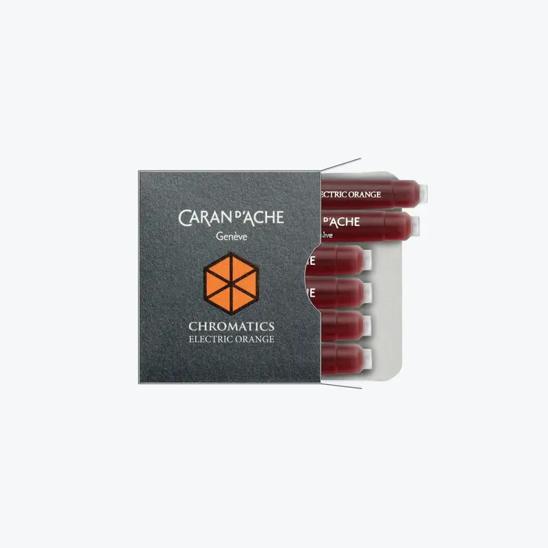 Caran D'ache - Fountain Pen Ink - Chromatics - Cartridges - Electric Orange 1