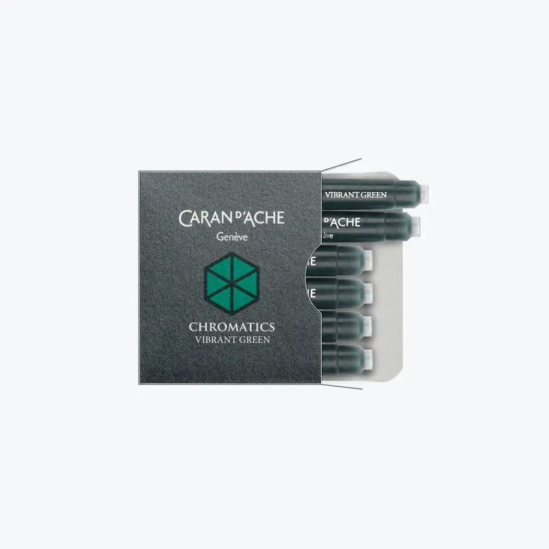 Caran D'ache - Fountain Pen Ink - Chromatics - Cartridges - Vibrant Green 1