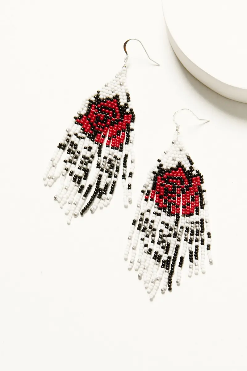 Carla Rose Beaded Fringe Earrings 1