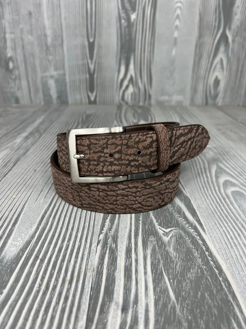 Chacon Chocolate Sanded Shark Skin 1 1/2" Belt 1