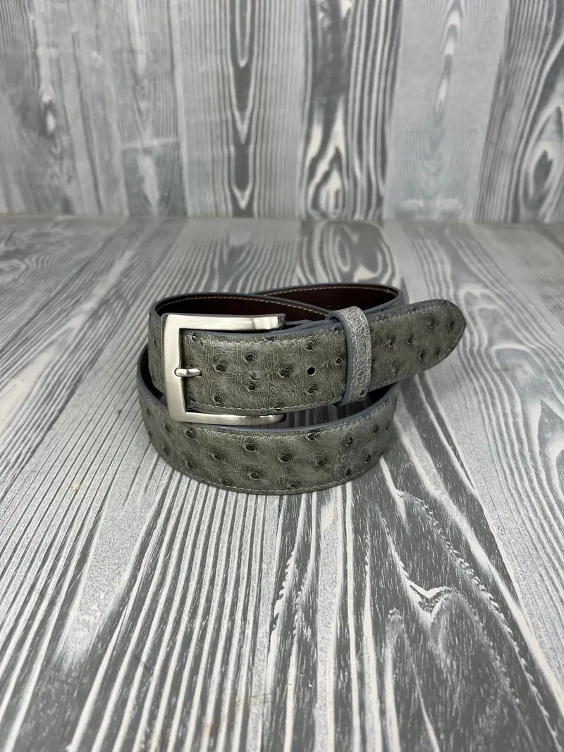 Chacon Serpentine Bruciato Full Quill Ostrich 1 1/2" Belt 1