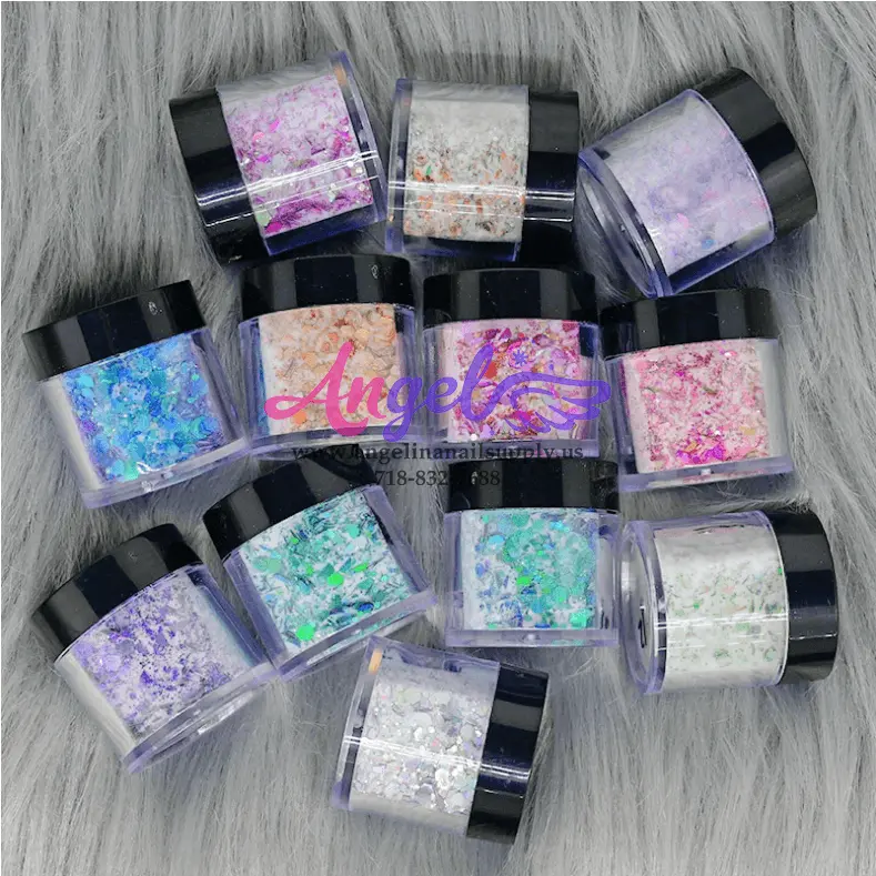 Chameleon Holographic Flakes Galaxy Acrylic Powder (12 Color) 1