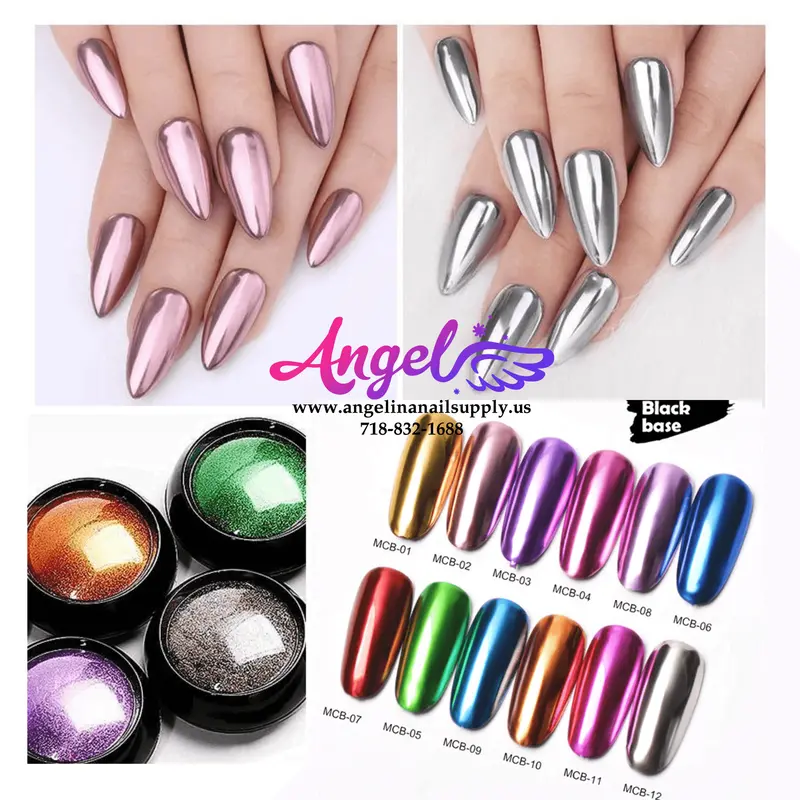 Chrome Mirror Powder Pigment Mcb 12 Colors Pack 1