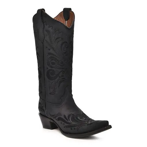 Circle G Women's Black Filigree Western Boots-L5433 1