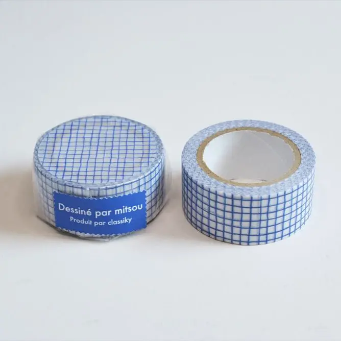 Classiky - Washi Tape - Mitsou (Grid, Blue) 1