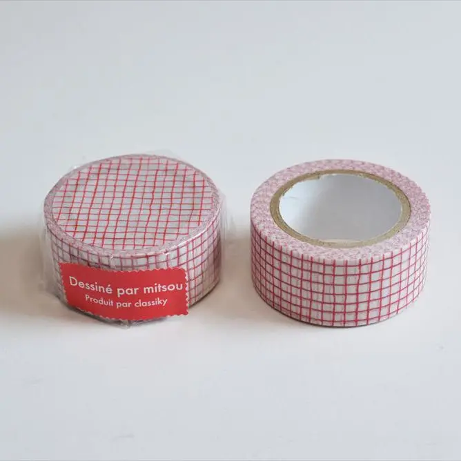 Classiky - Washi Tape - Mitsou (Grid, Red) 1