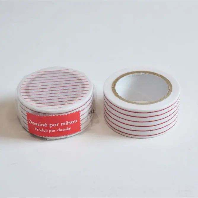 Classiky - Washi Tape - Mitsou (Stripe, Red) 1