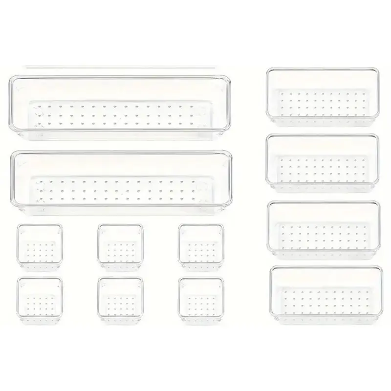 Clear Plastic Organizers Drawer With Non-Slip Pads 1