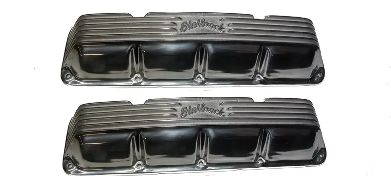 Clearance - Valve Covers, Edelbrock Finned Polished Aluminum, 1966-69 Amc, Jeep 1