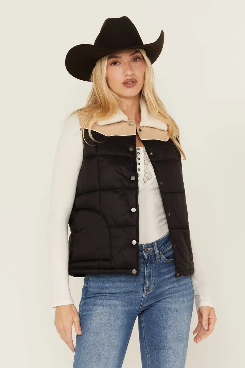 Color Block Puffer Vest 1