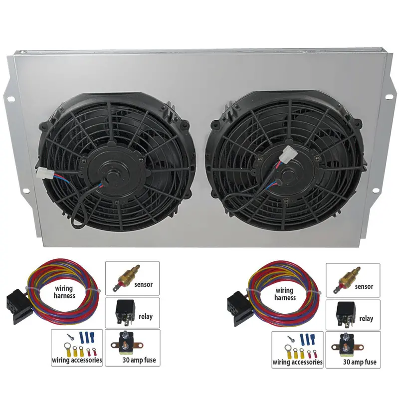 Cooling Fan Master Kit, Dual Electric, For Oe Style Brass Copper & Oe Style Aluminum V8 Radiators, 1958-78 Amc, Rambler (Except Concord, Eagle, Gremlin, Hornet, Spirit, & Pacer) - Drop Ships In Approx. 1-3 Weeks 1