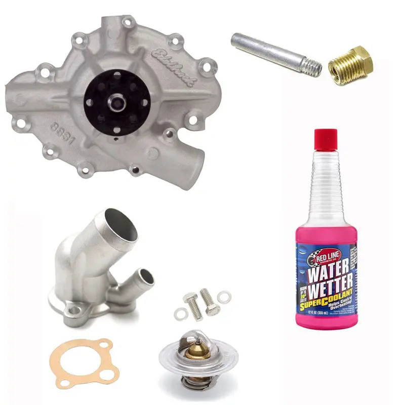 Cooling System, High Performance Kit With Short Aluminum Water Pump 4 7/16" From Block Surface To Hub, 1968-72 Amc V8 (3 Variations) 1