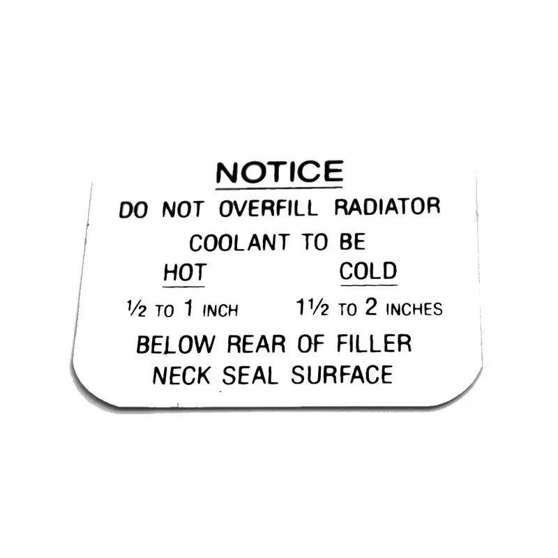Cooling System Warning Decal, 1963-66 Rambler 1