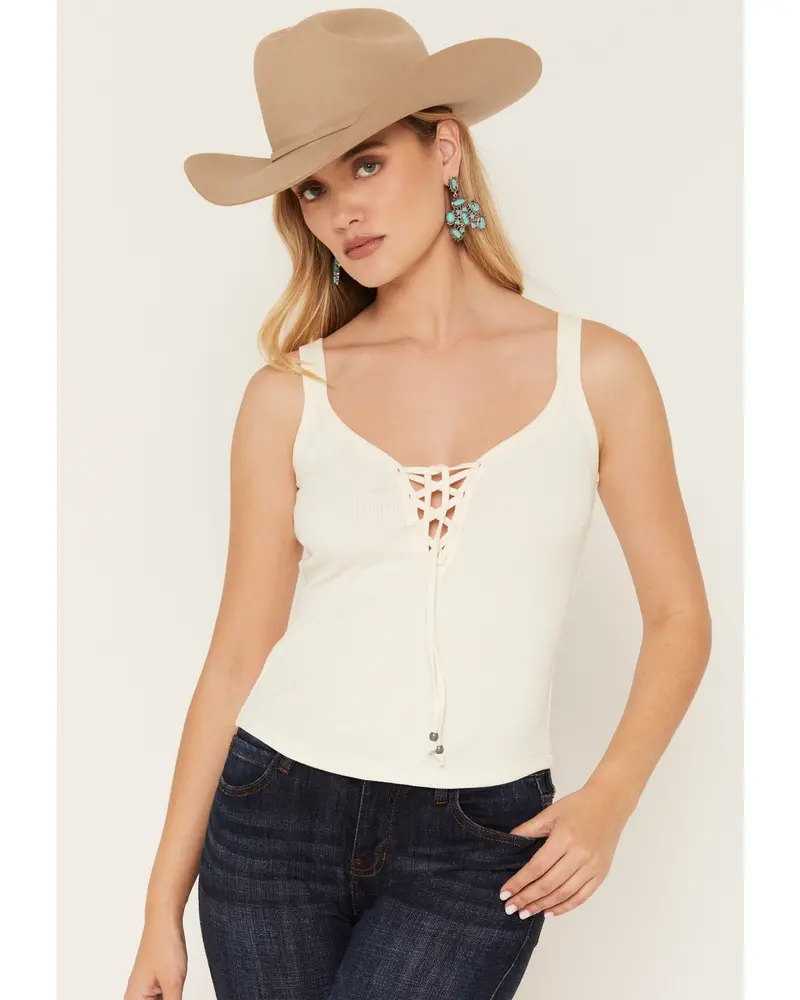Cora Lace-Up Sleeveless Tank Top 1