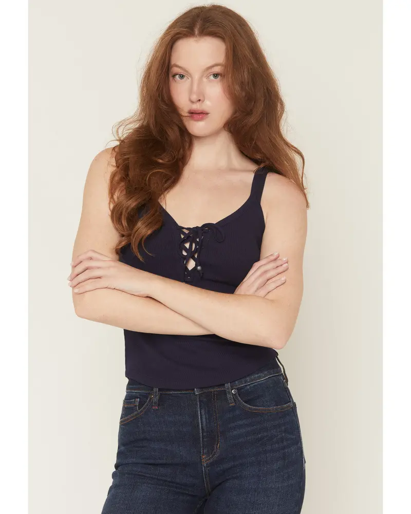 Cora Lace-Up Sleeveless Tank Top 1