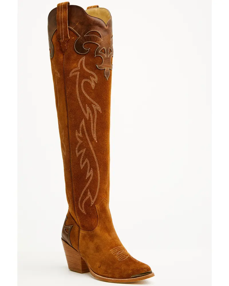 Cordero Suede Tall Western Boots - Round Toe 1
