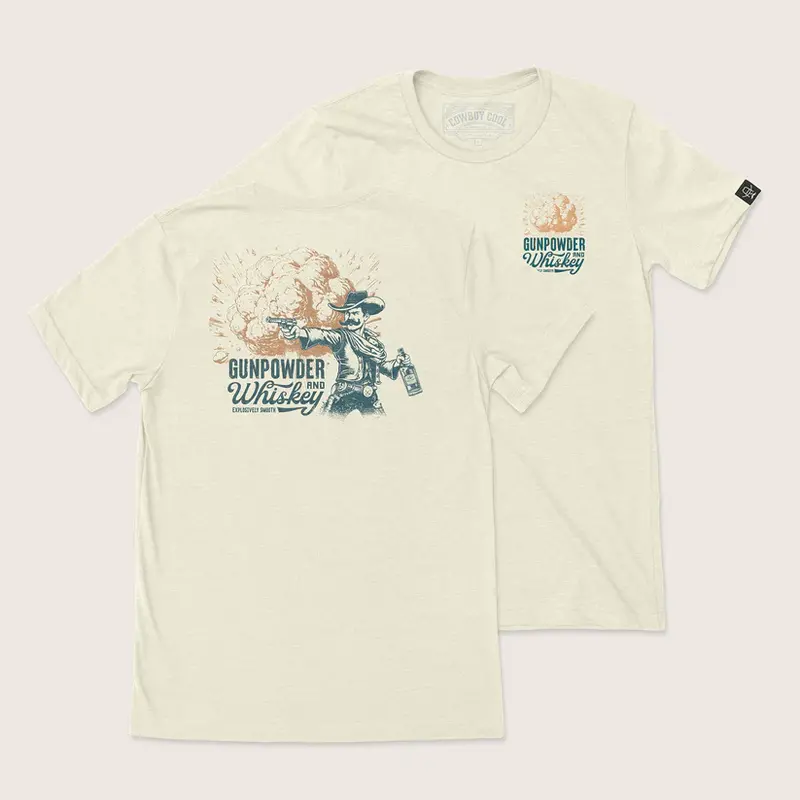 Cowboy Cool Gunpowder & Whiskey T-Shirt - T260 - Final Sale 1
