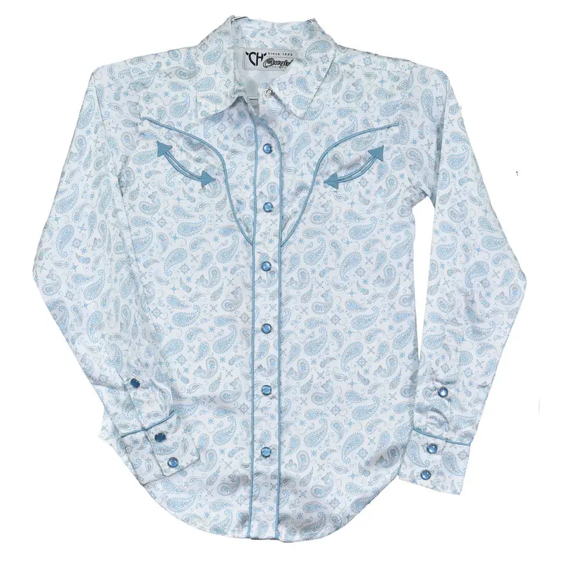 Cowboy Hardware Light Blue Bandana Paisley Long Sleeve Shirt - 425693 1
