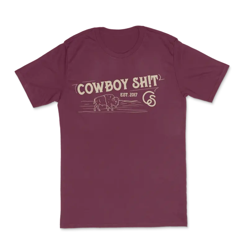 Cowboy Sh!T Buffalo Maroon T-Shirt - 219 1