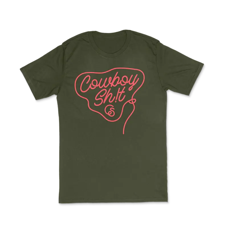 Cowboy Sh!T Lasso Military Green T-Shirt - 186 1