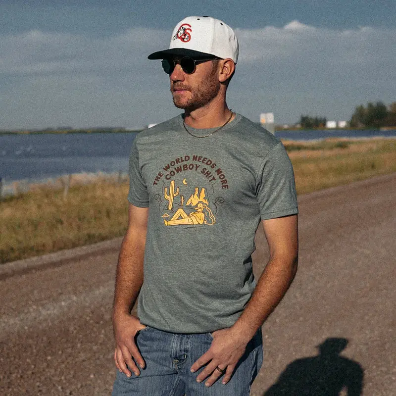 Cowboy Sh!T More Cowboy Sh!T Heather Military Gree T-Shirt - 224 1