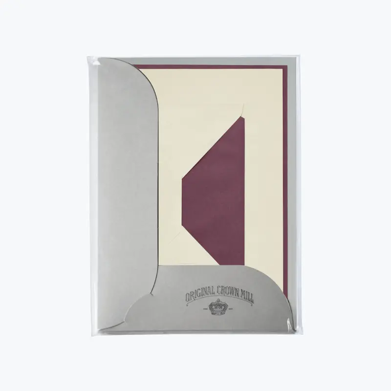 Crown Mill - Letter Set - Compendium - A5 - Cream/Burgundy (Set Of 8) 1