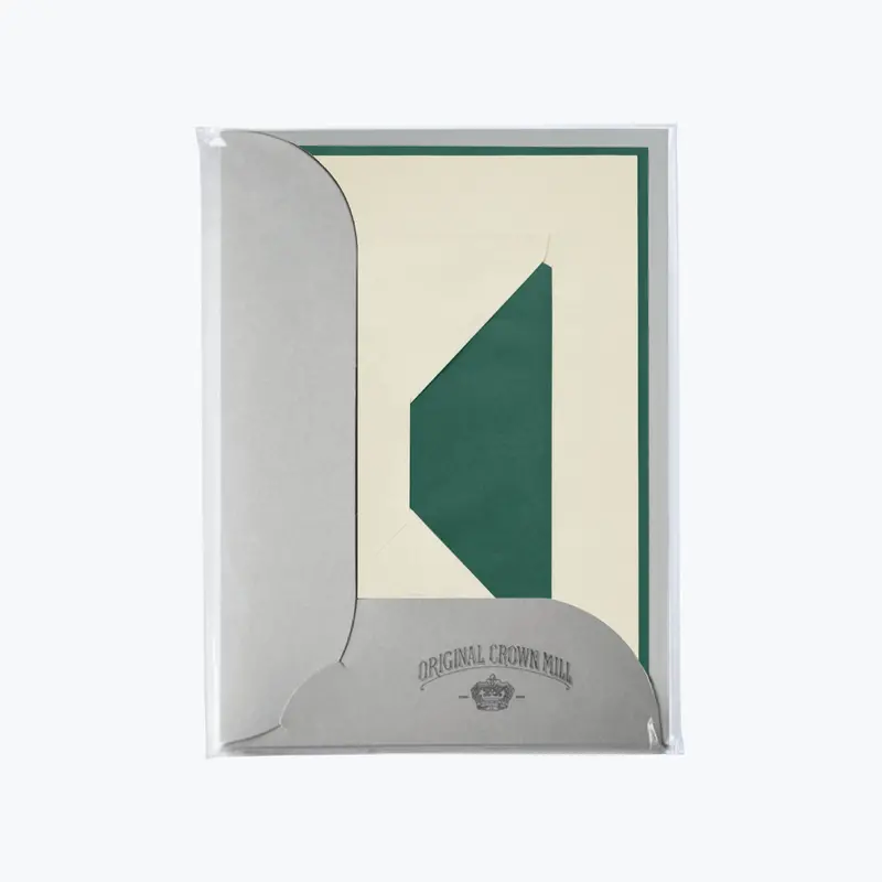 Crown Mill - Letter Set - Compendium - A5 - Cream/Green (Set Of 8) 1