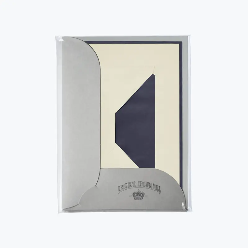 Crown Mill - Letter Set - Compendium - A5 - Cream/Navy (Set Of 8) 1