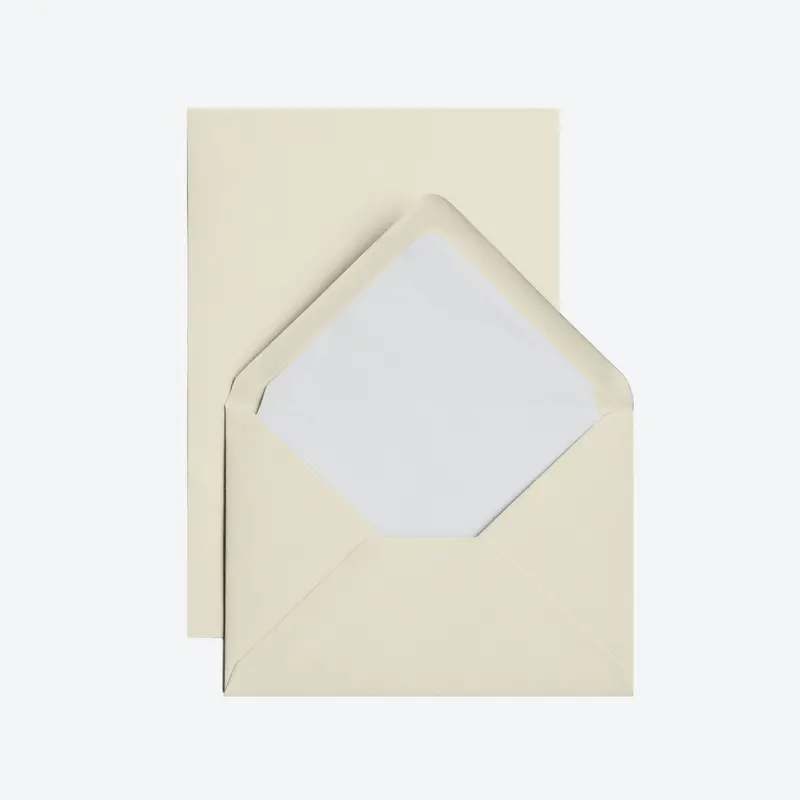 Crown Mill - Letter Set - Silver Line - A5 - Cream (Set Of 25) 1