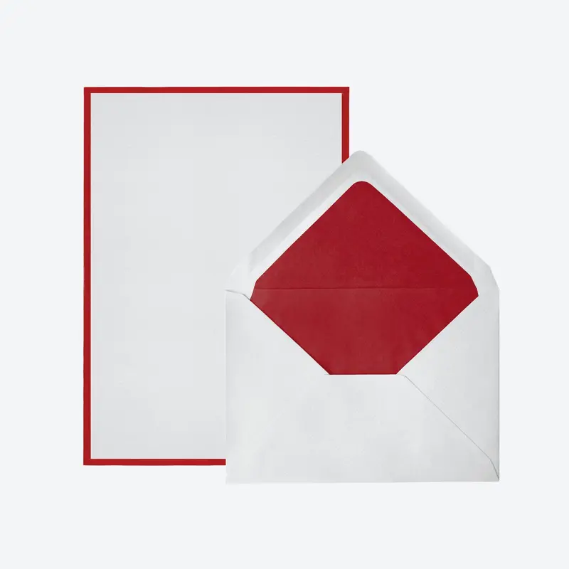 Crown Mill - Letter Set - Silver Line - A5 - White/Red (Set Of 25) 1