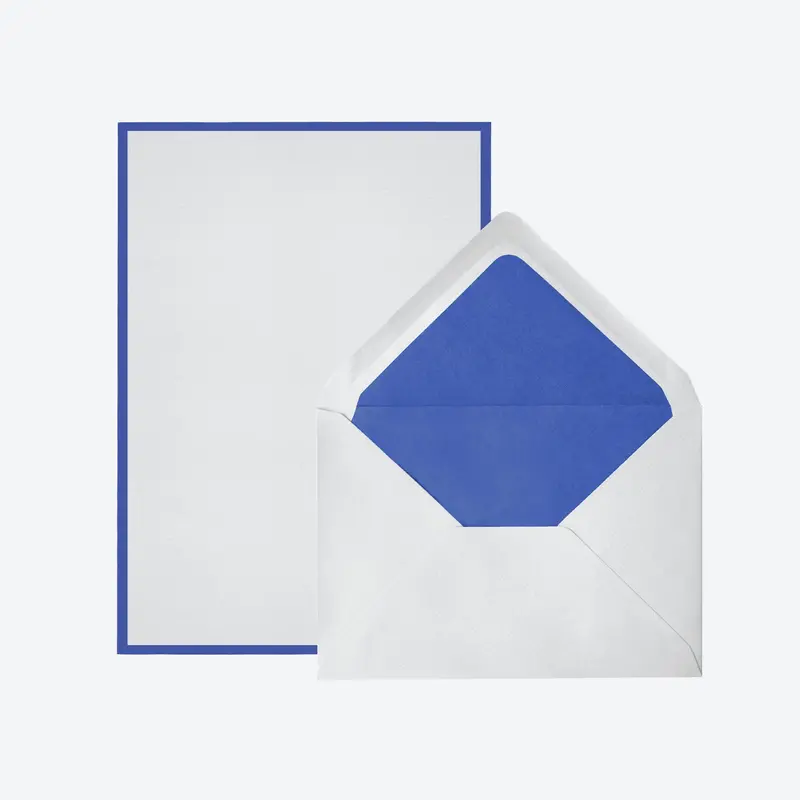 Crown Mill - Letter Set - Silver Line - A5 - White/Royal Blue (Set Of 25) 1