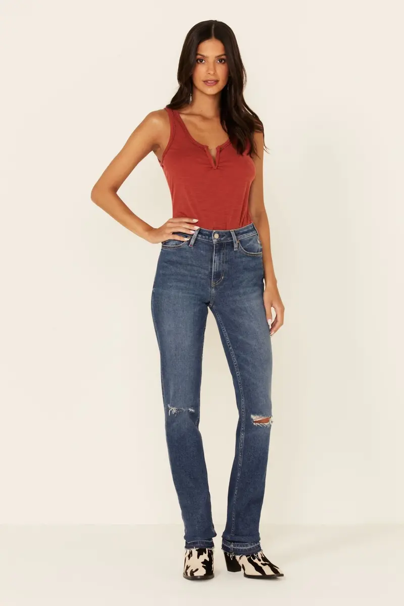 Dark Wash Going Places Straight Denim Jeans 1