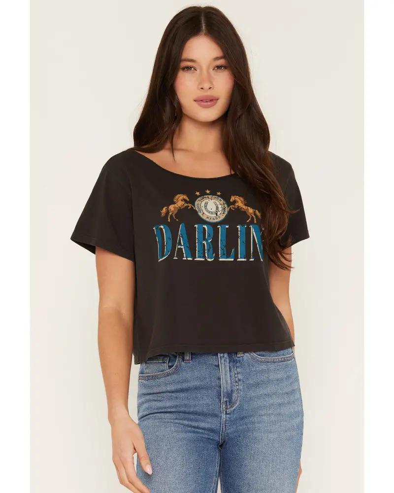 Darlin' Off The Shoulder Short Sleeve Graphic Tee 1