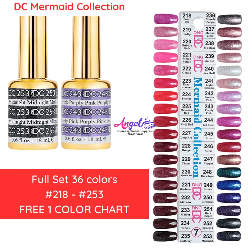 Dc7 Collection #7 Mermaid Gel Only (Full Set 36 Colors #218 - #253) 1