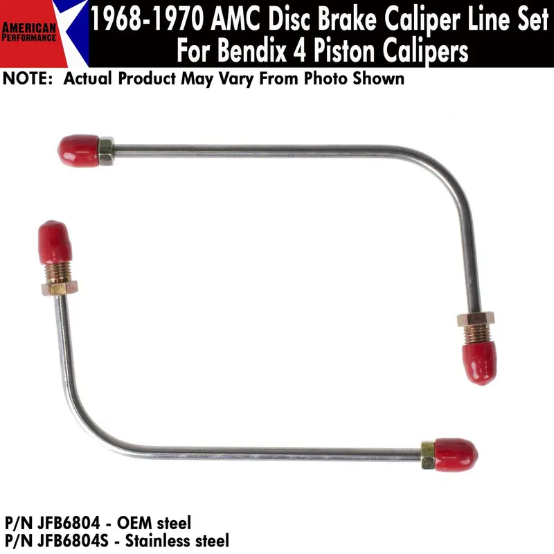Disc Brake Caliper Line, Front, Bendix Style, 1968-1970 Amc (Oe Steel Or Stainless) 1