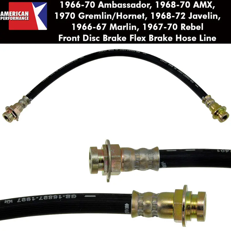 Disc Brake Hose, Front, 1965-72 Amc, Rambler (See Applications) 1